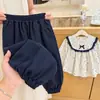 Conjunto de otoño para niña, nuevo estilo 2026, conjunto de dos piezas moderno, camisa para niño, estampado floral para bebé, estilo coreano