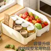Caja de Almacenamiento para Cocina Compartimento de Almacenamiento para Refrigerador Cajón Caja de Clasificación y Organización para Escritorio Materiales Varios Cesta de Almacenamiento para Frutas y Verduras con Boca Inclinada