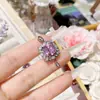 Camélia Moda de Luxo Alto Senso Pó Papalacha Diamante Pingente Banhado a Ouro 18K Elegante Pulseira Flor Conjunto