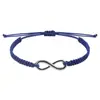 Pulsera Trenzada Símbolo Infinito Estilo Ins Diseño de Nicho Set de Pulseras Unisex para Pareja Joyería Ajustable de Moda