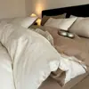 Juego de Ropa de Cama de Cuatro Piezas de Algodón de Fibra Larga Grado A de Alta Gama, Funda Nórdica Jacquard de Algodón Puro, Sábana Plana, Sábana Ajustable, Ropa de Cama de Lujo Ligero 4