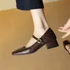 ¡Dos Estilos de Tacones! 2026 Nuevos Zapatos de Trabajo para Mujer con Tacón Grueso y Punta Cuadrada, Elegantes y Cómodos, Tallas Grandes de Moda, Transfronterizo 33