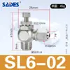 Válvula de Control de Velocidad de Giro Rápido Niquelada en Cobre Válvula de Aceleración Tuerca de Bloqueo Sl Conector Neumático Control de Velocidad Unidireccional Conector Rápido para Tubo Grande de PU