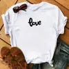 Camiseta de Mujer Maycaur con Estampado de Flores y Corazones de Colores Verano Casual