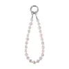 Cadena de Teléfono de Muñeca Corta en Stock, Pulsera Colgante de Cubo de Azúcar de Cristal de Moda y Sencilla, Hecha a Mano de Alta Calidad con Abalorios para Mujer