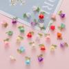 Acessórios para joias DIY de 1,5 cm, lírio perolado, orquídea colorida, folhas tridimensionais, flor, pulseira, chaveiro, pingente de colar