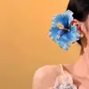 Super Hada Flor de Hibisco Hawaiano Pinza para el Cabello Estilo Vacaciones en la Playa del Mar Pinza de Pato Flor de Tela Artificial Pinza para el Flequillo para Mujeres