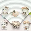 Acessórios de Resina de Gato KT Leopardo Luminoso Fofo Grampo de Cabelo DIY Feito à Mão Fivela de Sapato Clipe de Bico de Pato Caneta com Contas Pacote