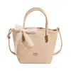 Bolso de Mano tipo Cesta Fresco y Sencillo Estilo Coreano, Bolso de Hombro Nuevo a la Moda y Elegante, Bolso Cruzado Tipo Cubo Versátil para el Día a Día