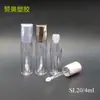 Produto novo de fábrica, tubo redondo transparente de 4ml para gloss labial, material de embalagem para tubo de glaze labial em plástico AS, pode ser impresso com logotipo