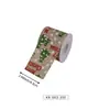 Cinta de lino sintético en stock para decoraciones navideñas, cinta navideña impresa a medida con purpurina, transfronterizo a medida