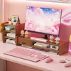 Soporte para Monitor de Computadora, Soporte para Dormitorio Estudiantil, Habitación de E-sports, Estación de Trabajo de Oficina, Multifuncional con Cajón de Almacenamiento y Estante Organizador