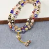Pulsera de Cristal con Lámina de Oro Primavera 2024 Estilo Étnico Literario Hecha a Mano Año del Dragón Pareja Pulsera Retro Mayoreo