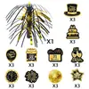 Decoración de Mesa para Fiesta de Año Nuevo 2027 Producto Nuevo Transfronterizo Centro de Mesa Decorativo Negro y Dorado para Nochevieja