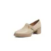 Sapatos Femininos Mary Jane Retro Chuyuji de Couro com Salto Bloco, Sapatos de Salto Alto Estilo College, Tamanhos Grandes