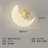 Lâmpada de Parede para Quarto Estilo Lua do Urso Espectro Completo Simples Criativa Fofa Lâmpada de Cabeceira para Quarto de Crianças