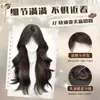 Peluca Nocturna para Mujer, Raya en Medio, Cabello Largo y Ondulado, Voluminosa, Corona Alta, Elegante, Versátil para el Uso Diario, Peluca Completa