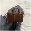 Bolso Cubo Retro Escarchado Portátil para Mujer 2024 Otoño e Invierno Nuevo Moderno Bolso de Hombro Versátil Bolso de Mujer de Gama Alta de Nicho