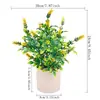 Conjunto de bonsai de planta verde lavanda artificial de plástico, popular decoração de casa vintage transfronteiriça, plantas em vaso artificiais e ornamentos de flores artificiais