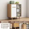 Aparador Pequeño de Apartamento Nórdico de Madera Maciza Gabinete de Té Mesa de Café Gabinete de Almacenamiento Estilo Chino Nuevo Gabinete de Almacenamiento para Dormitorio