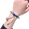 Pulseira Flor Fantasma da Montanha Azul Marinho Moedas dos Cinco Imperadores Pulseira Tecida à Mão Design Étnico para Homens e Mulheres Presente