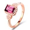 Accesorios más vendidos transfronterizos wish Anillo de rubí creativo de Myanmar más vendido Turmalina para mujer chapado en oro rosa Venta directa