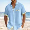 Camisa de manga corta para hombre transfronteriza, talla europea, talla grande, estilo hawaiano, corte holgado, adecuada para vacaciones, disponible en Amazon