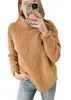 Otoño/Invierno 2025 Ropa Femenina Europea y Americana de Amazon Transfronteriza Nueva Sudadera de Cuello Alto Peluda de Color Sólido Top de Felpa para Mujer