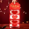 Nuevo Creativo Día de San Valentín Sobre Rojo Plegable Personalizado Romántico Bolso de Sobre Rojo Gran Capacidad Ritual Rojo Sobre Listo para la Venta