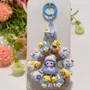 Original Genuino Pop Mart Serie de Buenas Noches Iluminada Lindo DIY Cuentas Trenzadas a Mano Pintadas a Mano Cadena para Teléfono Colgante para Bolso