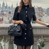Vestido Elegante de Corte Slim de Botão Único para a Primavera/Verão de 2026 com um Toque de Luxo para Mulheres que Trabalham em Ambientes Europeus e Americanos