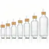 Botella cuentagotas blanca esmerilada 30ml botella dispensadora de esencia 10ml botella cuentagotas para aceites esenciales botella de vidrio de grado alimenticio