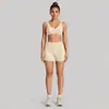 Conjunto de Roupas de Yoga Transfronteiriço para Mulheres, Conjunto de Top de Yoga Esportivo Fitness em Forma de U e Regata Casual Bonita para Corrida com Decote em V Profundo