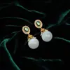 Qingdao Vintage Novo Estilo Palácio Brincos Elegantes Simples Tendência Artístico Retrô Leve Luxo Nicho Sensação de Alto Padrão