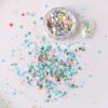 Nail art lantejoulas flash 2024 nova decoração de unhas Coreia flor colorida grandes lantejoulas glitter pó decoração mista