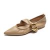 Weiwei Girl 2023-26 Zapatos Planos Individuales para Mujer de Punta Estilizada Estilo Francés Boca Baja Zapatos Mary Jane Talla Grande Zapatos de Mujer