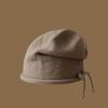 Corea del Sur Dongdaemun gorro de punto para niña con cordón ajustable y rizado viento perezoso gorro de pelo gorro de punta color sólido gorro de punto