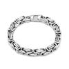 Aço titânio europeu e americano personalidade doce estilo cool corrente quadrada atmosfera fashion multicamadas aço inoxidável metal moderno pulseira masculina acessórios