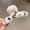Luz de luxo high-end marrom pérola strass agarrar clipe de cabelo feminino de volta da cabeça clipe de tubarão grande gancho de cabelo headwear grampo de cabelo