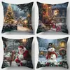 Funda de almohada navideña más vendida de Amazon Temu, cojín para asiento, funda de almohada para mesita de noche del hogar con estampados festivos