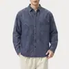 Nueva camisa de mezclilla retro americana para trabajo 2026, estilo old money, prenda exterior de alta gama para hombre, corte holgado, versátil, casual, de manga larga
