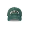 2026 Nuevo Modelo Gorra de Béisbol Bordada Brooklyn Lavado Vintage Desgastado Visera Curva Ajustable Gorra con Letras
