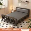 Cama Dobrável Cama de Casal 1,5m Casa Simples Reforçada Cama Pequena de Solteiro Dormitório de Adultos Aluguel Portátil Placa Dura Cama de Ferro