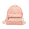 Mochila Bordada de Coelho com Bolinhas e Acabamento em Renda, Estilo Menina para Estudantes, Mochila Versátil Fofa para o Dia a Dia