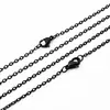 Fábrica de collares negros suministro directo acero inoxidable soldadura 05 cadena de eslabones de martillo y cruz o Cadena de eslabones de cruz plana negra 60cm