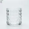Venta al por mayor Taza de Vidrio Transparente Grabada Portavelas de Té Velas de Cera de Soja en Lata Taza de Cera para Aromaterapia de Oficina Venta Caliente