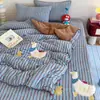 Juego de Cama de Invierno Clase A de Dibujos Animados de Terciopelo de Leche con Bordado de Aplicación, Sábana Bajera Acolchada y Funda Nórdica de Tres Piezas, Juego Cálido de Cuatro Piezas