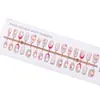 B048 Ola Rosa Flor Pequeña Ovalada Corta Ojo de Gato Lunares Estilo Francés Uñas Portátiles Estilo Chica Dulce Pegatinas de Uñas Postizas Terminadas