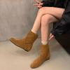 Botines para Mujer con Aumento de Altura, Estilo Birkenstock, Novedad Otoño e Invierno 2026, Botas Vaqueras Casuales Versátiles, Botines Arrugados para Mujer