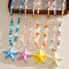 Collar de Resina con Estrella de Mar Estilo Europeo y Americano de Resort, Cadena Dulce de Dopamina para Clavícula de Verano, Joyería Versátil de Lujo Ligero Transfronteriza para Mujeres
